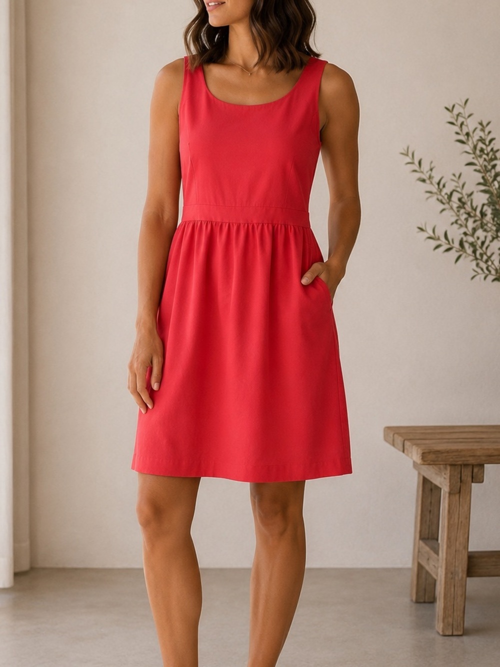Cynthia Rowley Coral Sleeveless Fit & Flare Dress Pockets Large